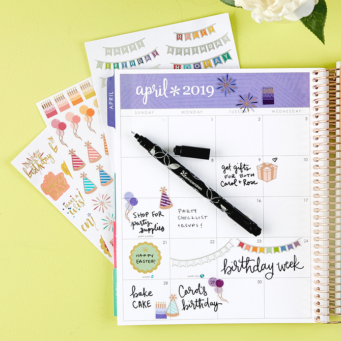 Planner Accessories by Erin Condren - Fun and Decorative Stickers - Let's Party as seen on Dressed Up Rustic by Janette Foreman