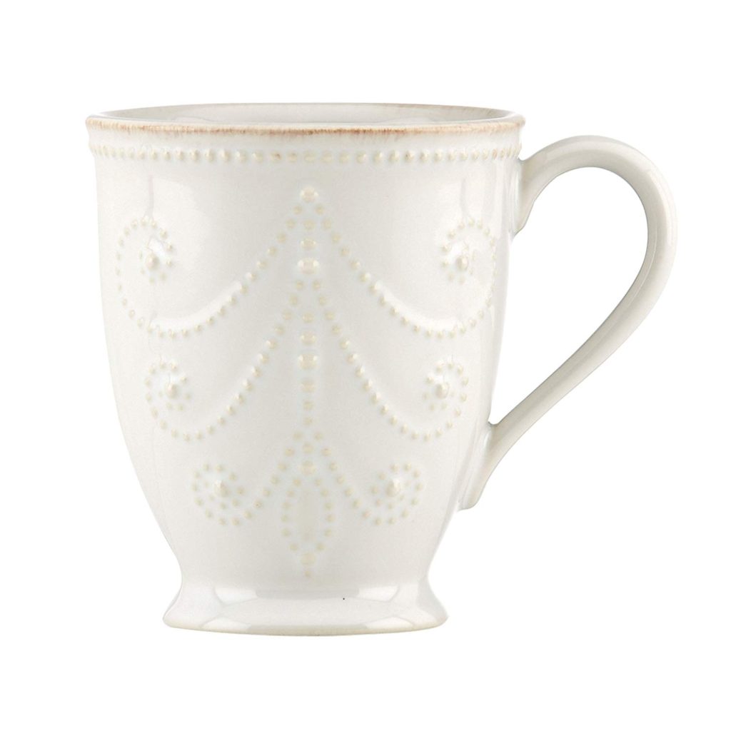 french perle farmhouse coffee mug in white