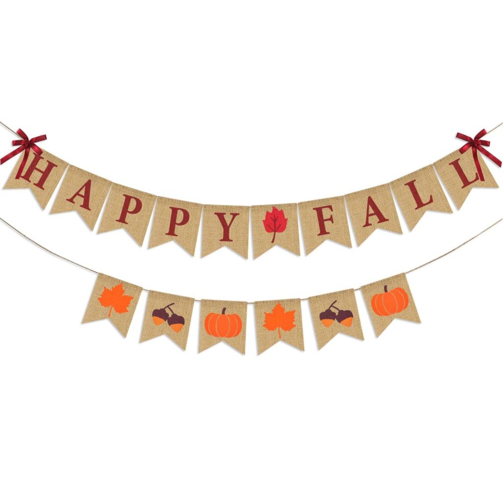 These quality burlap banners can be used for entertainment decor or holiday decor in general. Happy Fall!